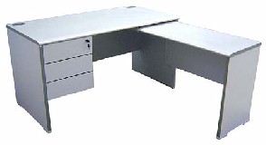 WoodenDesk+SideDesk+HPedestal